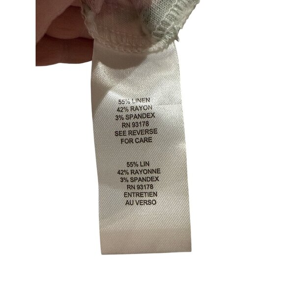 T Tahari White and Pink Floral Sleeveless Linen Blend Midi Dress Size 4, EUC - Picture 8 of 10